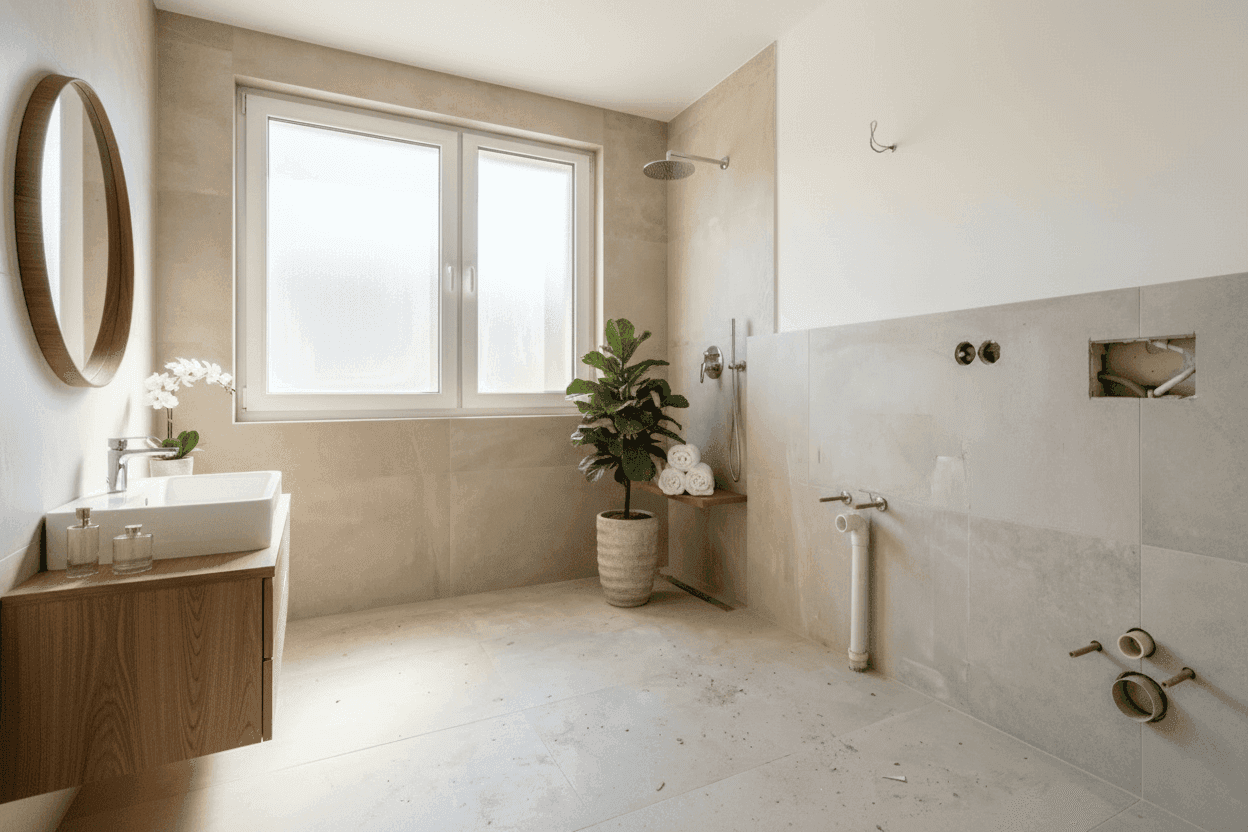 Salle de bain après